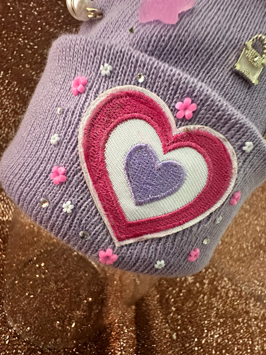 Main Character Beanie- Purple Bling