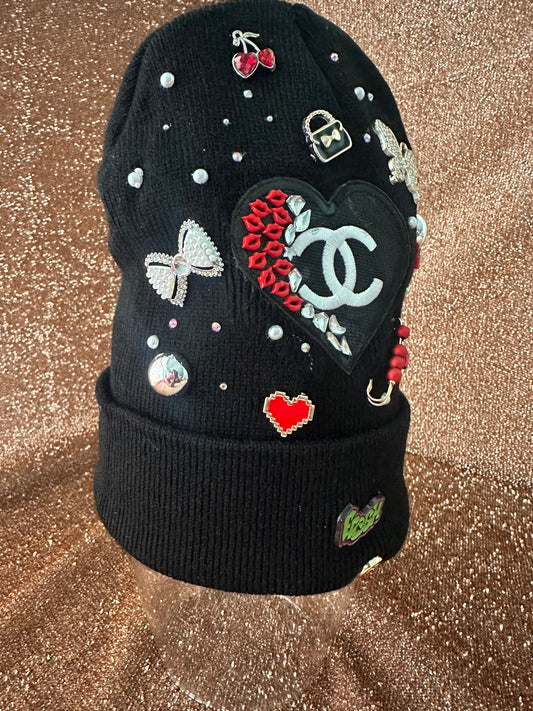 Main Character Beanie-Black Bling