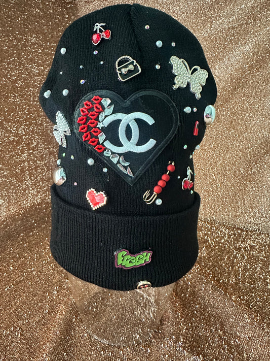Main Character Beanie-Black Bling