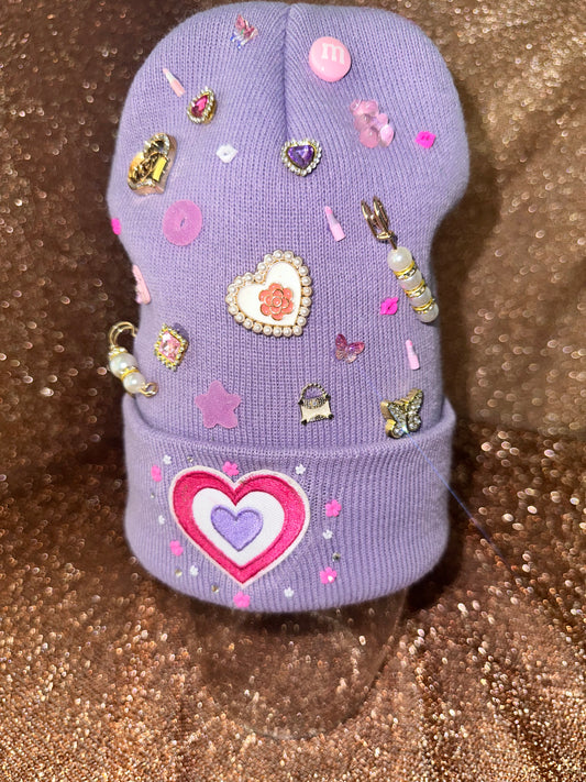 Main Character Beanie- Purple Bling