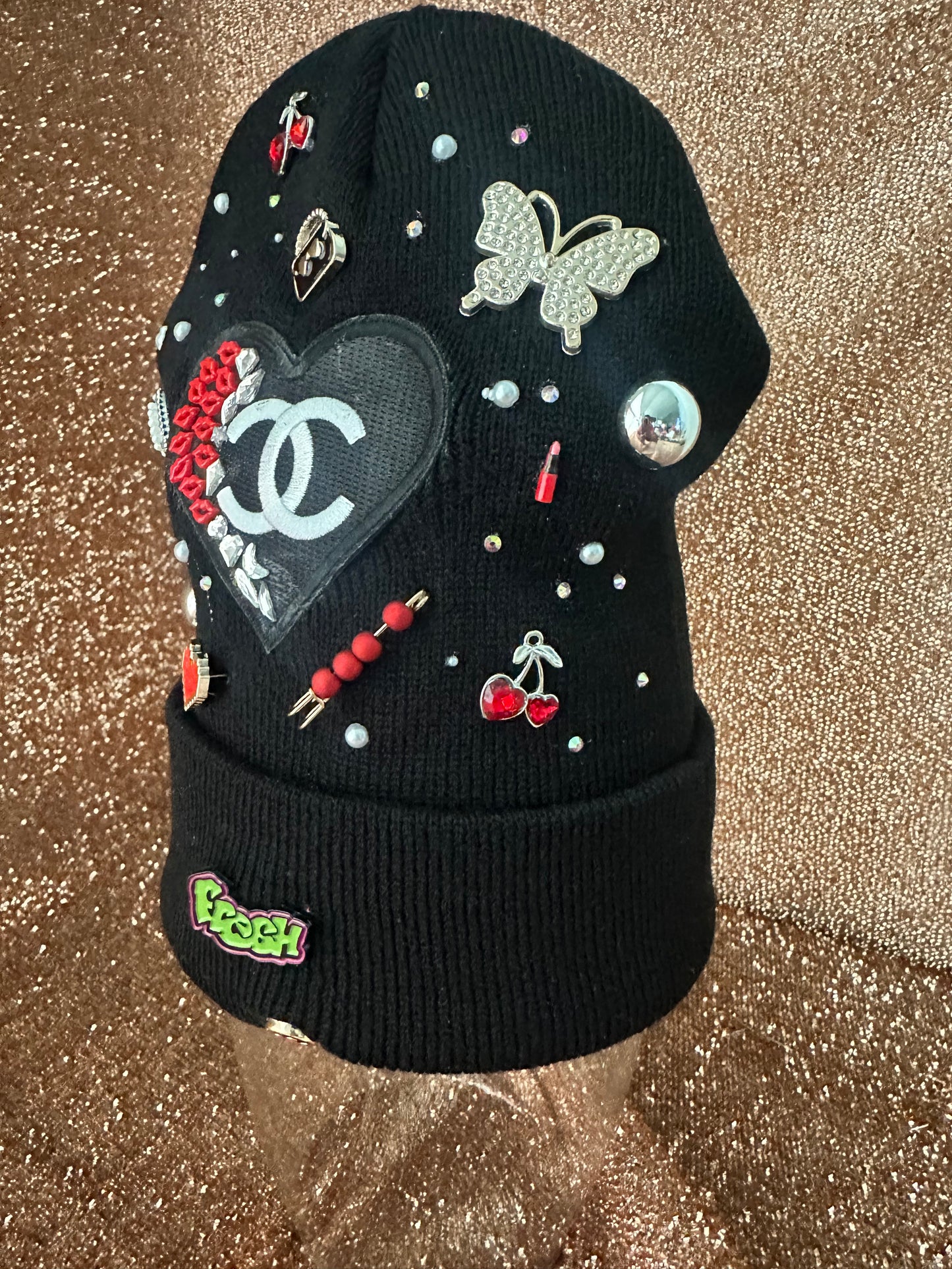 Main Character Beanie-Black Bling